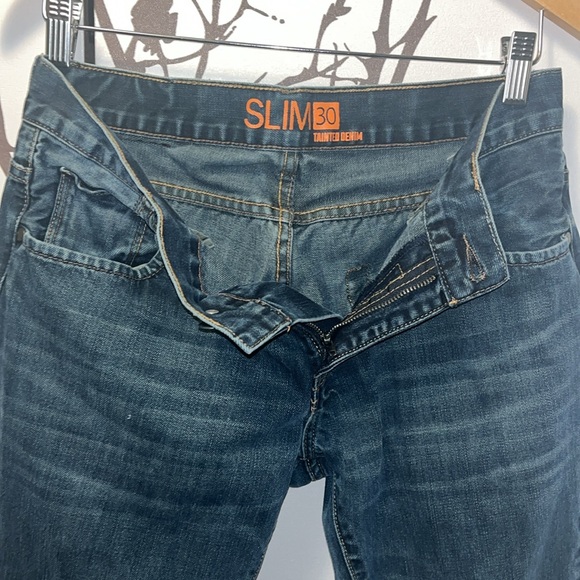 Tainted Denim Slim 30 Men’s Dark Blue Washed Straight Leg Jeans NWOT $40 - Picture 11 of 17